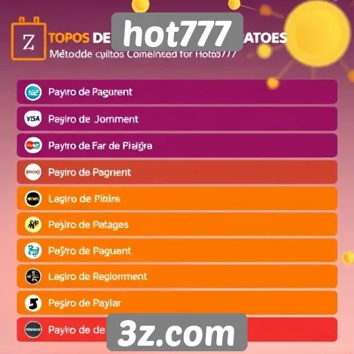 Métodos de pagamento aceitos pelo hot777